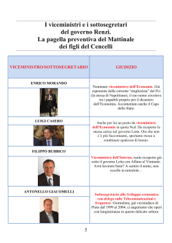 I viceministri e i sottosegretari del governo Renzi. La