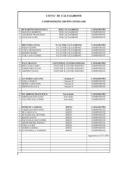 Elenco gruppi consiliari (aggiornato a mercoledì 12.11.2014)