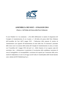Indicazione di candidatura da parte del Socio