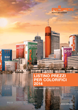 LISTINO PREZZI PER COLORIFICI 2014