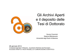 Il deposito delle Tesi di Dottorato - Universit&agrave; degli Studi di Messina