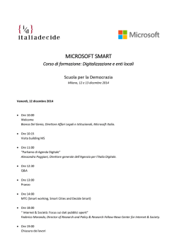 Programma del Corso di formazione: Digitalizzazione