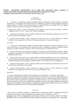 RUSSIA - Decisione 2014_512_PESC del 31-7-2014