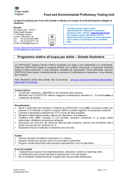 Dialysis Water scheme instruction sheet - Italian