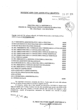 notificare con assoluta urgenza - Ordine degli Avvocati di Siracusa