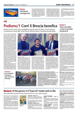 Podismo/1 Corri X Brescia benefica