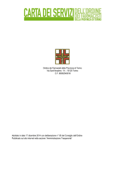 Carta dei servizi - Ordine dei farmacisti della provincia di Torino