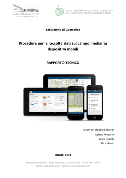 Procedura per la raccolta dati sul campo mediante dispositivi mobili