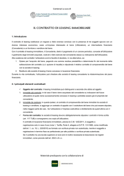 Il contratto di leasing immobiliare