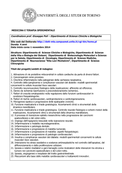 Scheda informativa del corso di dottorato