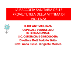 Il kit antiviolenza - Ospedale Evangelico Internazionale