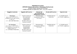 PROVINCIA DI LECCE SERVIZIO Politche del Lavoro e Formazione