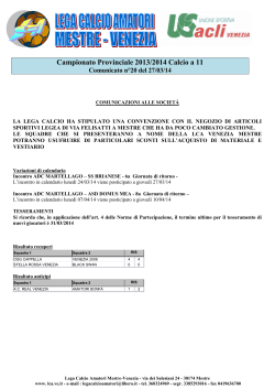 Campionato Provinciale 2013/2014 Calcio a 11