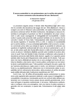 &Egrave; ancora sostenibile la &laquo;via parlamentare&raquo; per la verifica dei