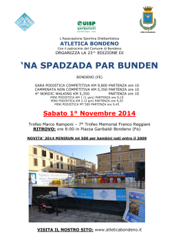 Scarica Locandina - ASD Atletica Bondeno