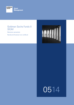 Goldman Sachs Funds, SICAV II. Relazione semestrale