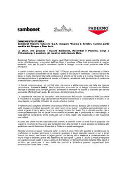 Page 1 COMUNICATO STAMPA Sambonet Paderno Industrie S.p.A.