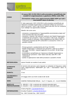 Modena, 5 dicembre 2012 - Confimi Formazione Emilia