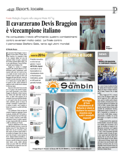 Il cavarzerano Devis Braggion &egrave; vicecampione italiano