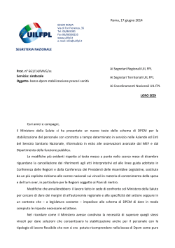 Prot. n° 661/14/MVG/ss Servizio: sindacale Oggetto: bozza dpcm