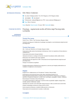 CV formato europeo - Ordine degli Psicologi della Lombardia