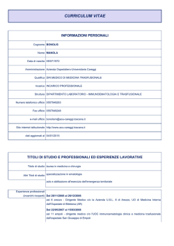curriculum vitae - Azienda Ospedaliera Careggi