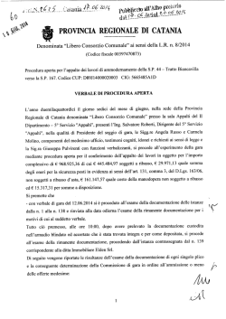 verbale di gara seconda seduta - Provincia Regionale di Catania