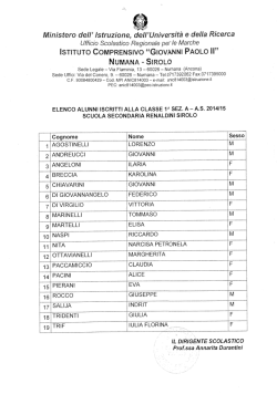 Elenco delle classi prime scuola Renaldini