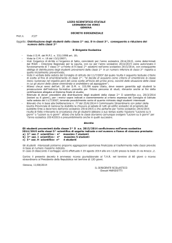 Decreto distribuzione studenti classi 2^ in classi 3^ a.s.2014-2015
