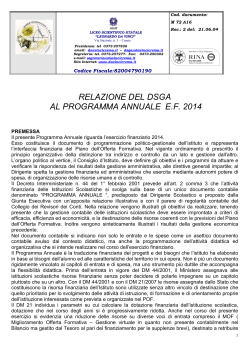Relazione DSGA Programma Annuale 2014