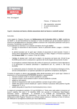 Prot. 31/14/gg/mlf Firenze, 27 febbraio 2014  Alle cooperative