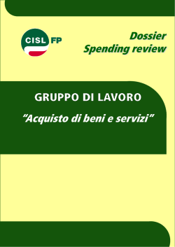 Dossier CISL FP Beni e servizi