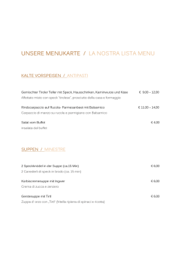 UNSERE MENUKARTE / LA NOSTRA LISTA MENU