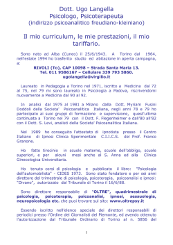 Dott. Ugo Langella Psicologo, Psicoterapeuta Il mio