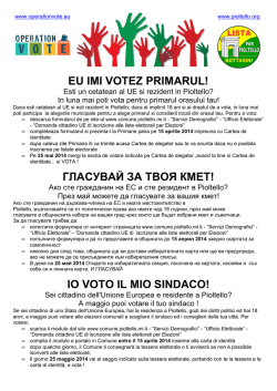 IO VOTO IL MIO SINDACO - Multilingue