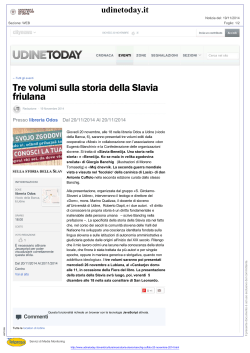 Tre volumi sulla storia della Slavia friulana Eventi a Udine