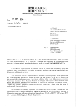 Nota esplicativa - Regione Piemonte