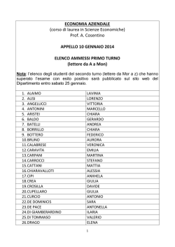 ECONOMIA AZIENDALE (corso di laurea in Scienze Economiche