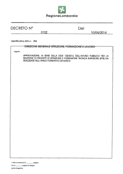 DECRETO N° Del 3102 10/04/2014 - Istruzione, Formazione e Lavoro