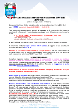 ISCRIZIONE ALBO PROFESSIONALE ANNO 2015