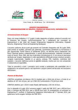 Engineering comunicato unitario 22 luglio 2014