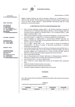 Graduatoria e nomina vincitore - Istituto di Radioastronomia
