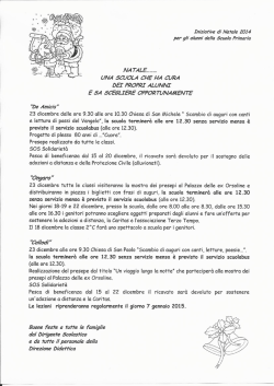 Iniziative di Natale 2014 alunni Scuola Primaria