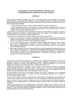 Regolamento comunale tagli e ripristini suolo pubblico
