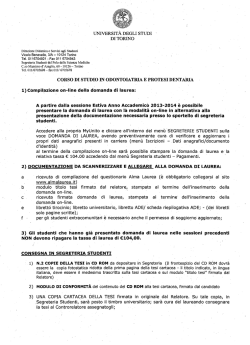 Indicazioni per presentare la Domanda di Laurea