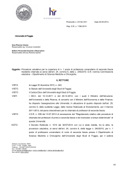 DR nomina commissione MED/09 - Università degli Studi di Foggia