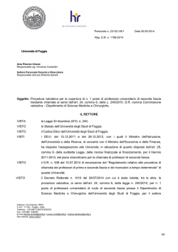 DR nomina commissione MED/09 - Universit&agrave; degli Studi di Foggia