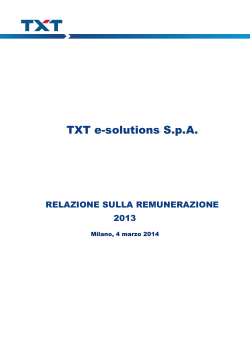 Relazione sulla remunerazione 2013 - TXT e