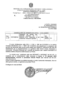 circolane n. 87 Cessazioni dal servizio dal 01 09 2015