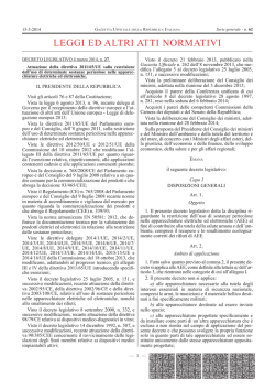 Il decreto italiano di recepimento (D. lgs 27/2014)
